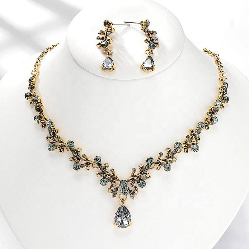 Bling Crystal Wedding Jewelry Sets for Bride necklace,earings