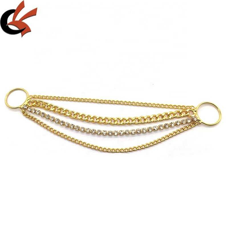 American Style Stretch Women Beachwear Crystal Accessories Gold Metal Bikini Connector