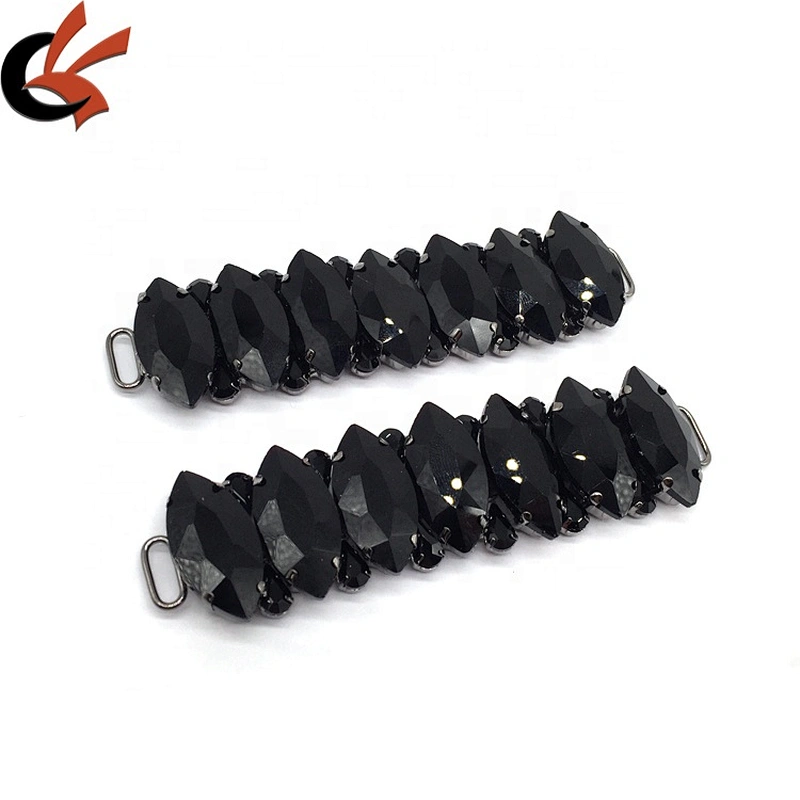New Making Arrival Black Glass Beads Bikini Connectors Solid Color Bikini Swimwear Ornament Buckle