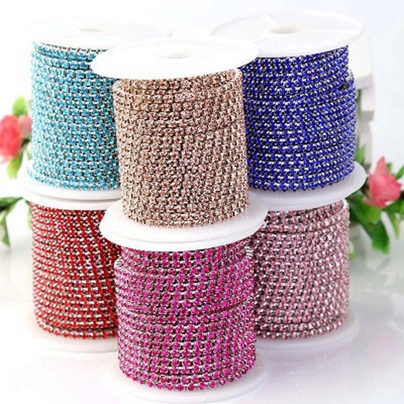 2020 shinning fashion metal Decorative chain trim yard  crystal rhinestone cup chain
