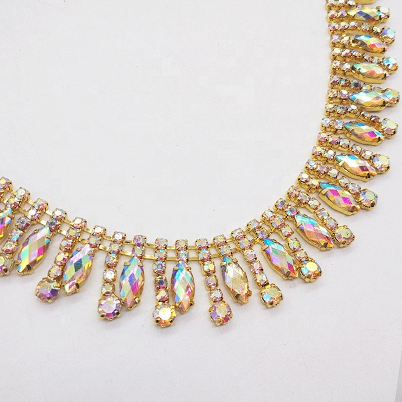 Hot sale jewelry brass chain rhinestone cup chain