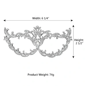 Luxury Womens Party Dance Masks with Crystal Rhinestone Masquerade Decorative Mask