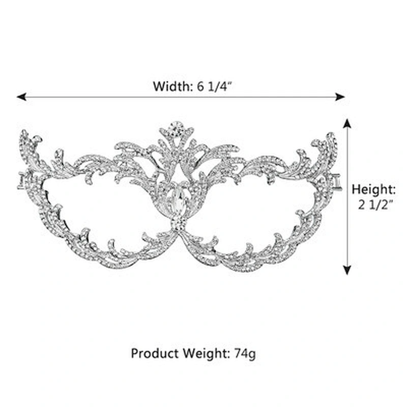 Luxury Womens Party Dance Masks with Crystal Rhinestone Masquerade Decorative Mask