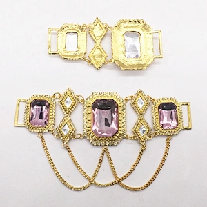 Best selling fashion factory jewelry alloy steel crystal purple bikini connector Guangzhou Support
