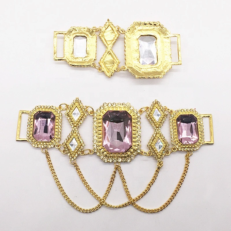 Best selling fashion factory jewelry alloy steel crystal purple bikini connector Guangzhou Support