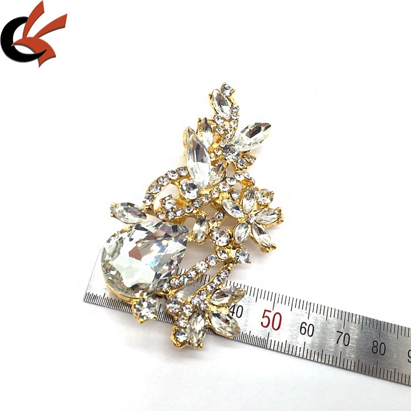 Irregular Gold Plating Metal Originality Floral Brooch Pin For Women Dresses Decoration