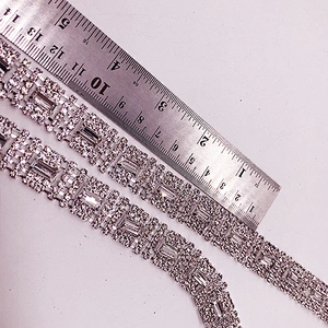 Fashion Wedding dress sparkle clear crystal glass rhinestone trimming rolls