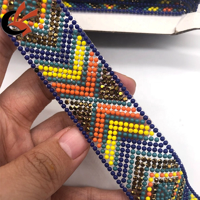 New design Retro Style crystals hot fix rhinestone tape for fashion dress