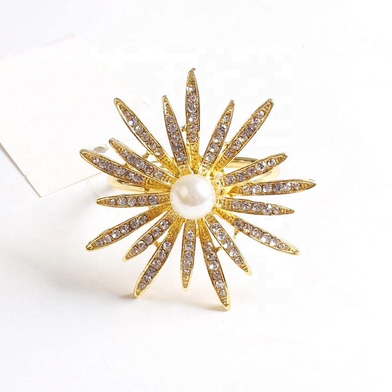 Factory Bulk Sale Creative Wedding Decoration Jewellery Rhinestone Napkin Holder Ring