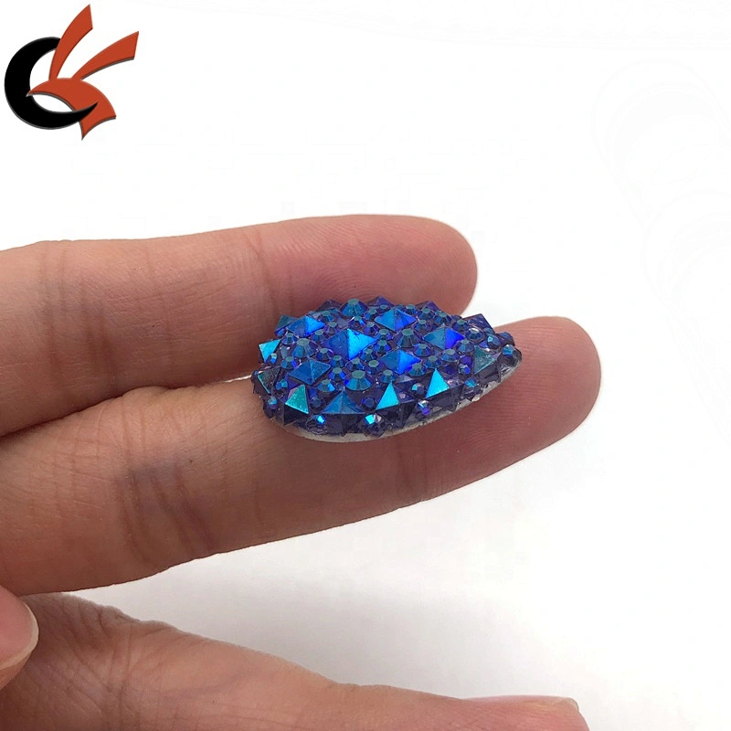 Crystal AB 18x28mm Flatback Resin Dotted teardrop Rhinestone Cabochon Gems