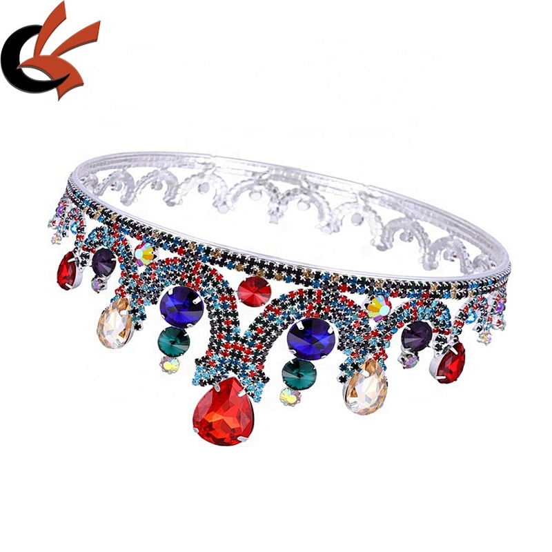 Vintage Baroque Queen Princess Diana Ranee Colours Crystal jewelry Diadem Crown For Bridal Hair Accessories
