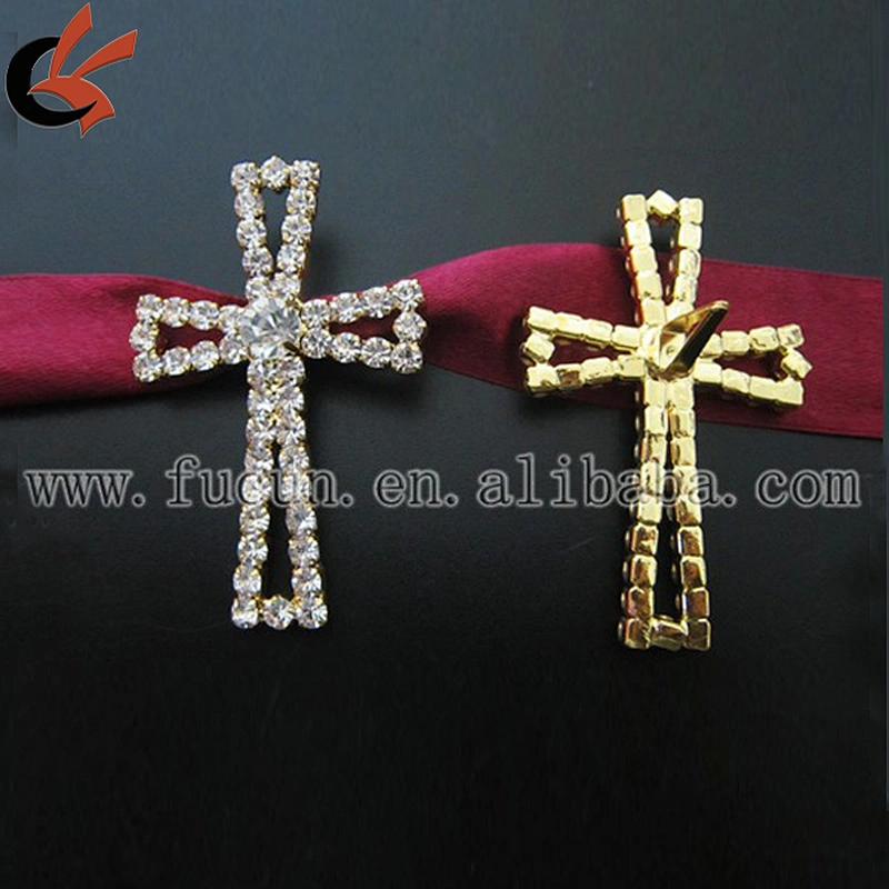 Crystal Cross Rhinestone buckles for Wedding Cake Decoration Gift Box Candle Ribbon Brooch Bouquet