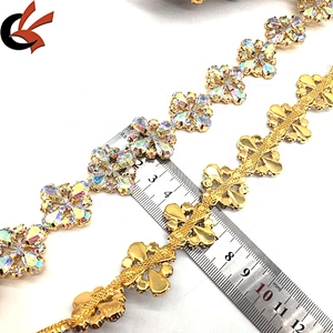 New hot luxury jewelry custom fashion women lace rhinestone acrylic ab crystal trim for clothing