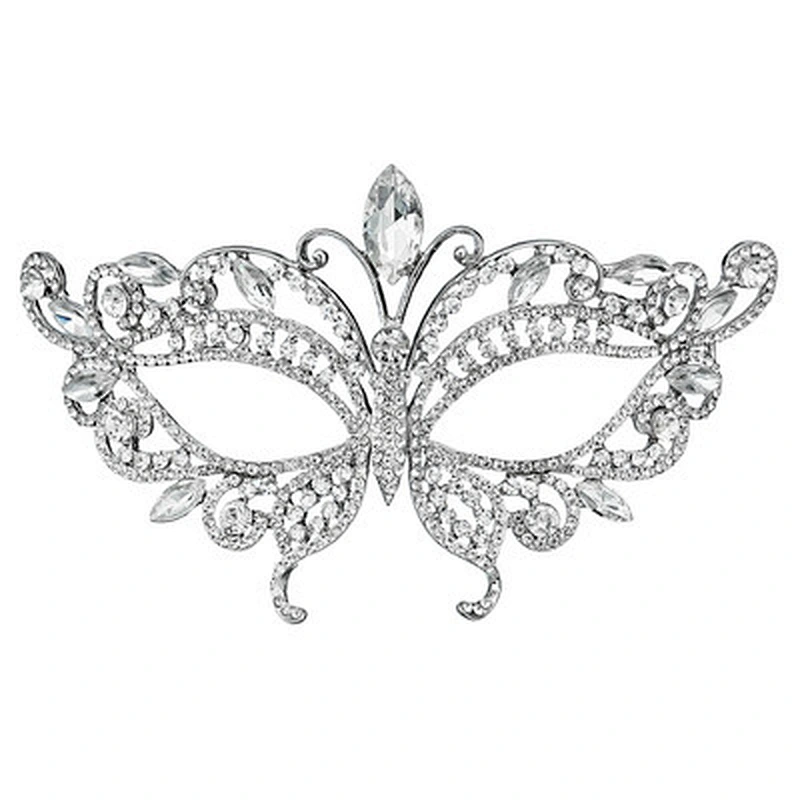 Mesmerizing Marquise party mask Crystal Rhinestone Masquerade Venetian Mardi Gras Party Mask with Satin Tie Back