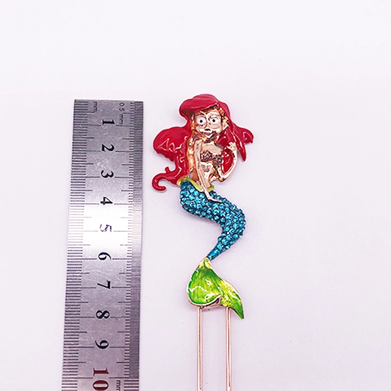 New shelves Enamel rhinestone crystal mermaid Cake topper for cupcake decoration