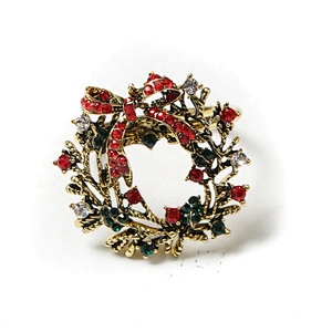 Gem Wreath Sparkling Rhinestone Christmas Jeweled Holiday Napkin Ring