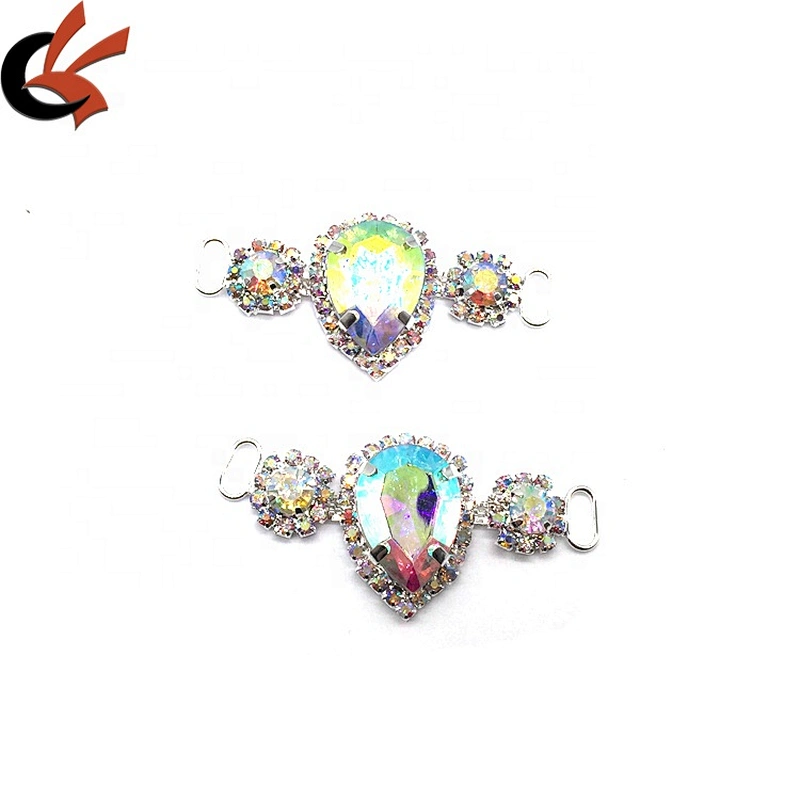 Silver AB Bikini Buckle Accessories Clear Crystal Swimwear Rhinestone Connector For Bikini Set