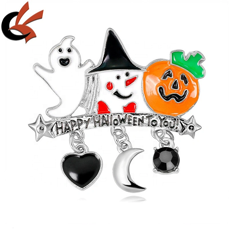Top sale halloween ghost soul pumpkin enamel brooch pins