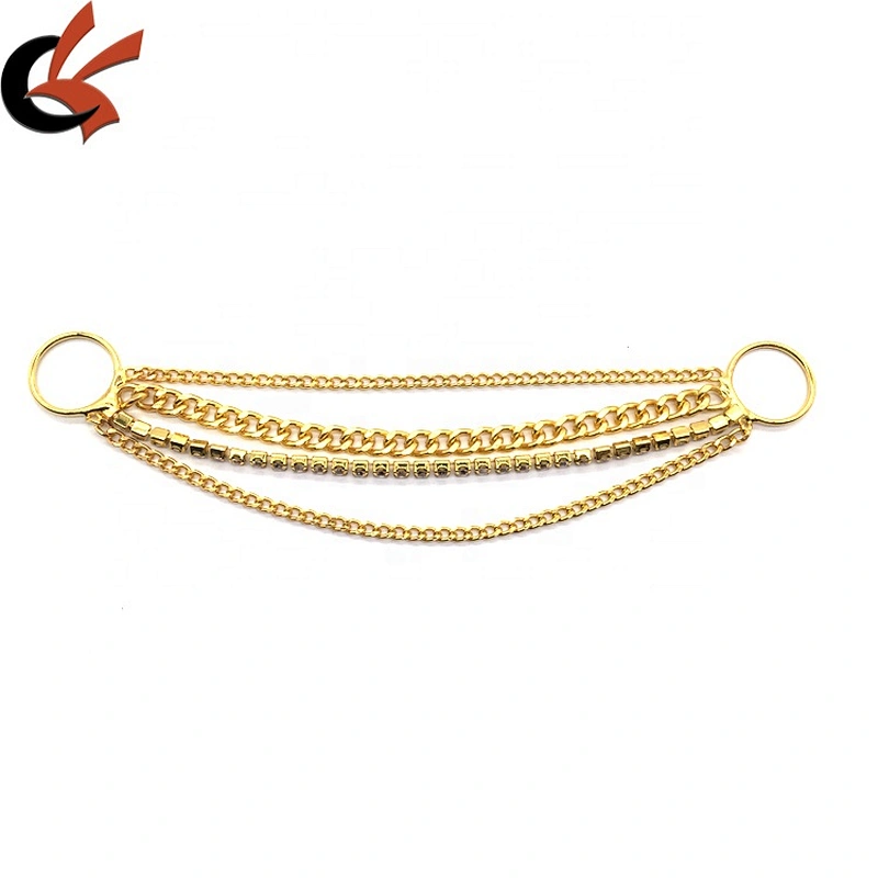 American Style Stretch Women Beachwear Crystal Accessories Gold Metal Bikini Connector