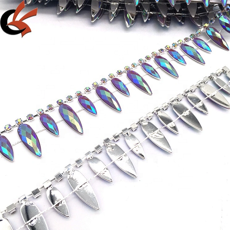 Wholesale fringe rhinestone tassel trim decorative rhinestone chain trim