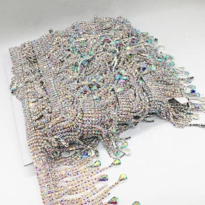 New design fringe pendant body chain fashion druzy jewelry handmade tassel AB trims for ballerina dresses