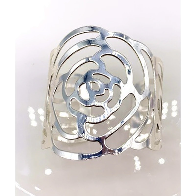 stainless steel gold plated wedding napkin ring for hotel table decoration