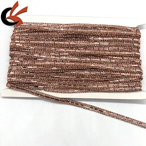 Rose gold hot fix crystal beaded iron on rhinestone ribbon trimming