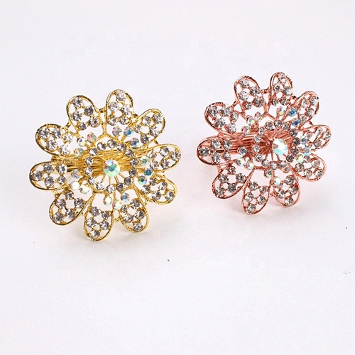 Factory wholesale in bulk production rhinestone environmentally-friendly crystal napkin ring for sell