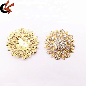 Flower Lapel Pin Alloy Metal Colored Rhinestone Brooches Women Girl Crystal Brooch In Bluk
