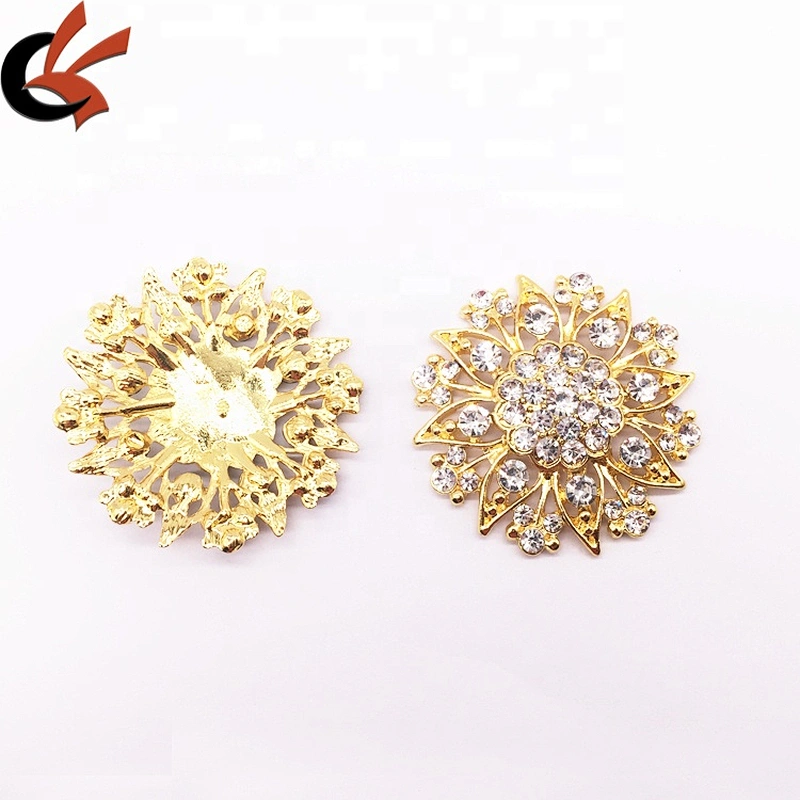 Flower Lapel Pin Alloy Metal Colored Rhinestone Brooches Women Girl Crystal Brooch In Bluk