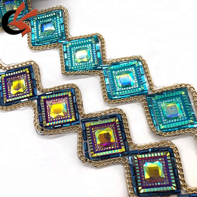 Wholesale unique design sparking hot fix tape apparel trimming