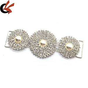 Custom fashion swimsuit accessories big circle designs rhinestone bikini connector for sale