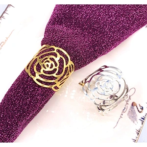 stainless steel gold plated wedding napkin ring for hotel table decoration