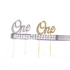 One year old birthday party Rhinestone  Number cake accessories cake topper