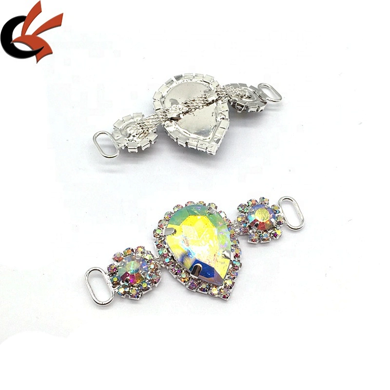 Silver AB Bikini Buckle Accessories Clear Crystal Swimwear Rhinestone Connector For Bikini Set