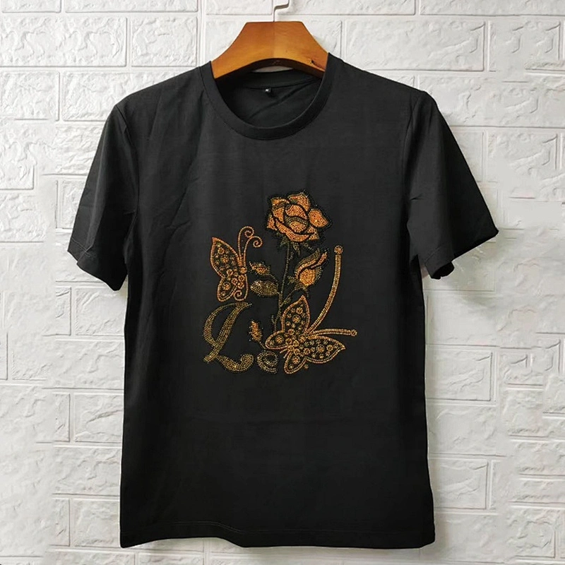2020 new arrival fashion iron on crystal rhinestone flower heat transfer rhinestone motif