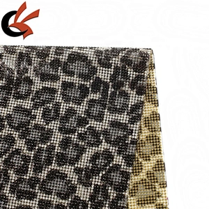 Good Quality Pink Leopard Print Glass Rhinestone Mesh Trimming Heat Transfer Crystal Rhinestone Sheet