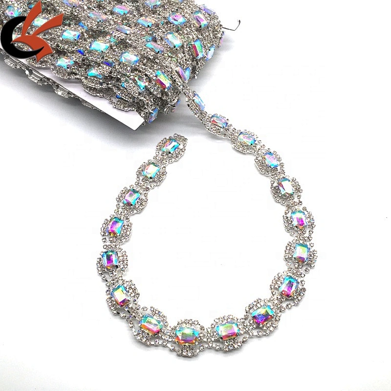 Clear Wedding Dress Making Silver AB Rhinestone Trimmings For Dresses Clothes Shoes Pants