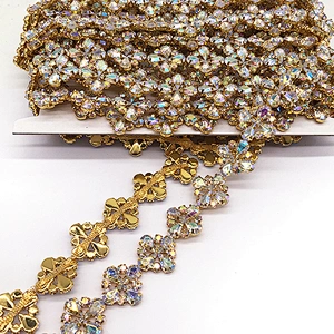 Cheap price Factory gold rhinestone trimming for hair accessories