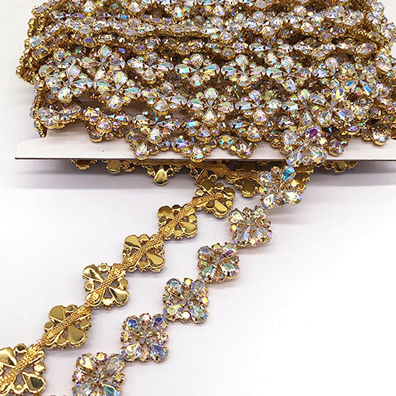 Cheap price Factory gold rhinestone trimming for hair accessories