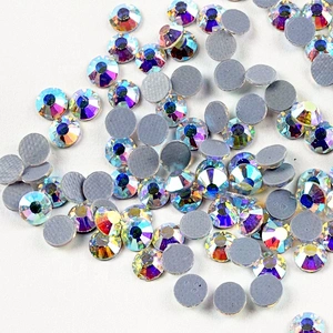 factory wholesale bulk crystal AB non-hotfix silver base rhinestone transfer hot fix strass motif rhinestone