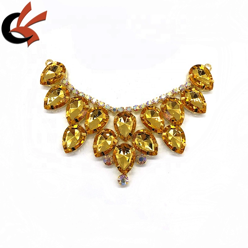 NPC IFBB Competition Luxury yellow gold crystal Bikini swimwear suits rhinestone Connectors