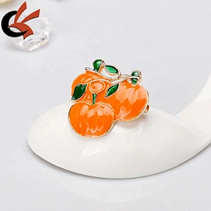 Halloween Pumpkin Brooch New Alloy Green Leaves Orange Enamel brooch pin