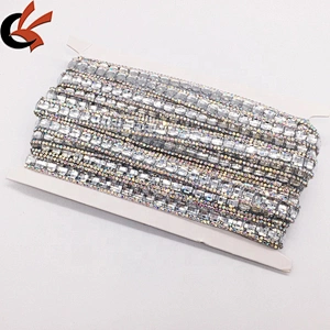 DIY Hot Fix Rhinestone Tape Iron On Ribbon Trim For Wedding Dress Decoration Bridal Appliques