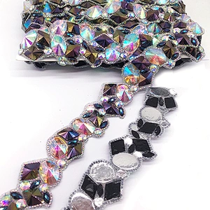 China supplier of Carnival costumes colorful iron on resin rhinestone trimming