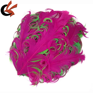 Christmas decoration Red and green goose curly feather pad