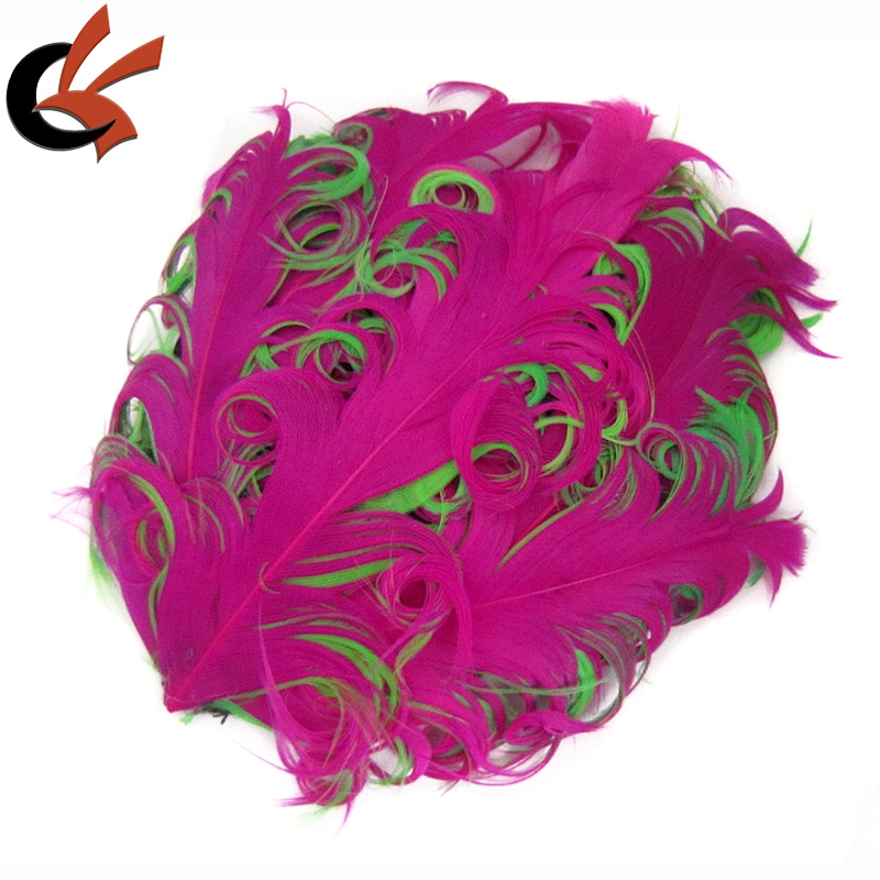 Christmas decoration Red and green goose curly feather pad