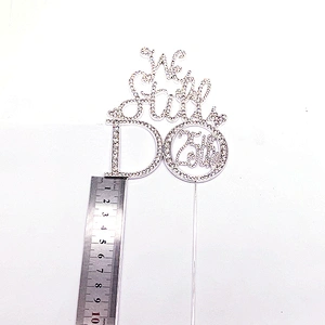 Amazon popular styles Anniversary cake decoration accessories rhinestone cake topper