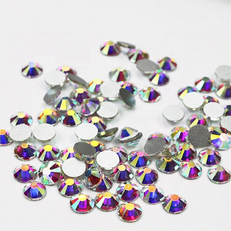 factory wholesale bulk crystal AB non-hotfix silver base rhinestone transfer hot fix strass motif rhinestone