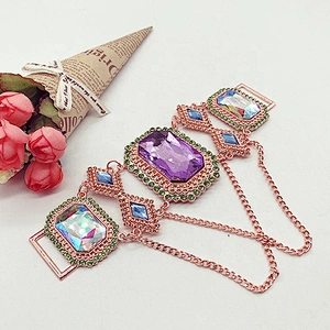 2020 high style rose gold metal colorful jewelry bikini connectors for contest swimsuit